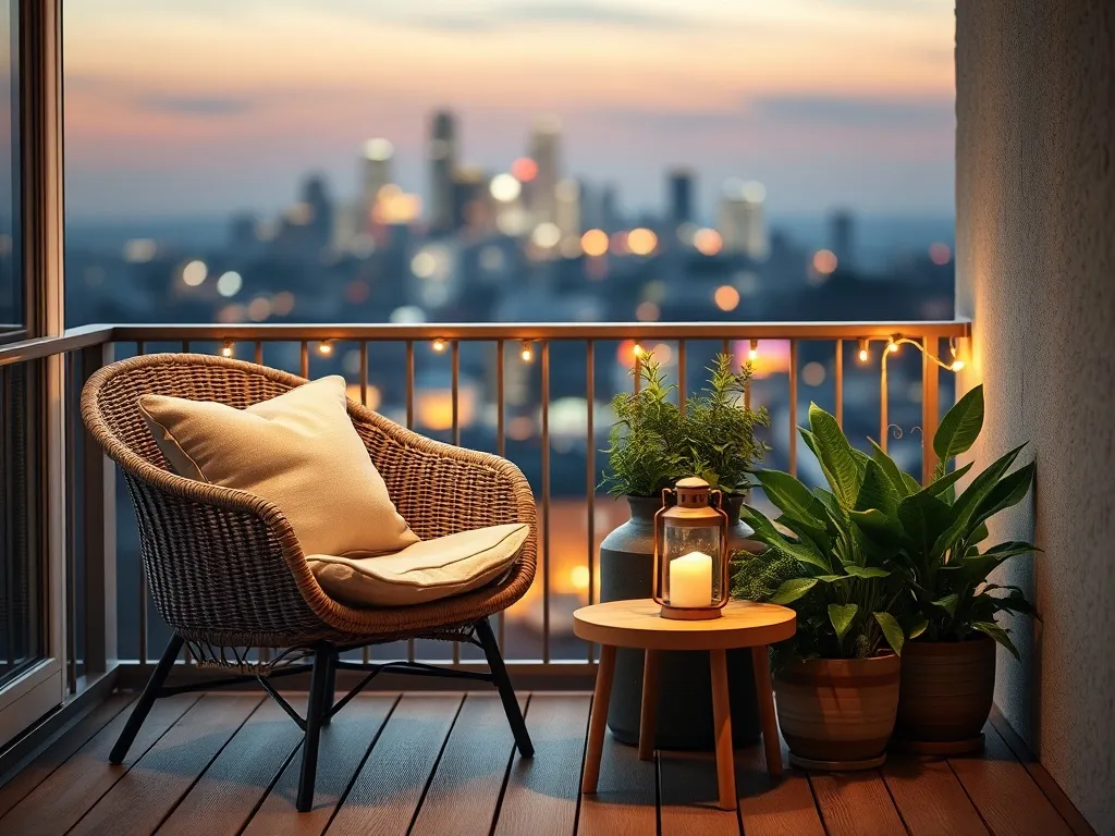 Aranżacja balkonu północnego – rośliny, meble i oświetlenie