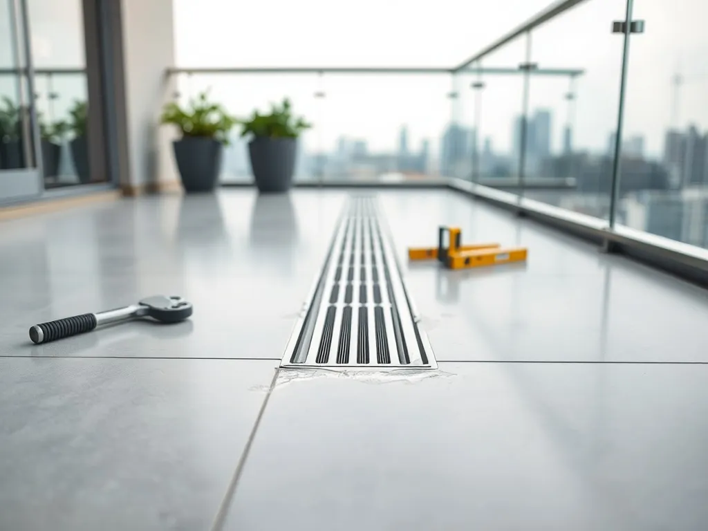 Odpływ liniowy na balkonie – montaż, zalety, jak wybrać?